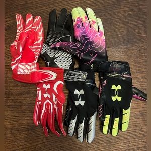 Three pairs Under Armour football gloves-Youth Small